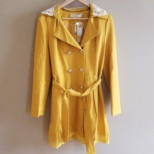 NWT Mustard trench jacket sz M